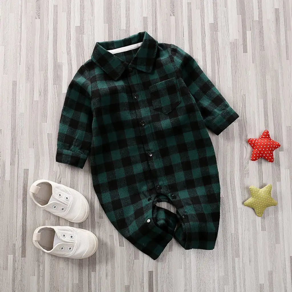 Plaid Baby Onesie Jumpsuit - Tiniest Toes