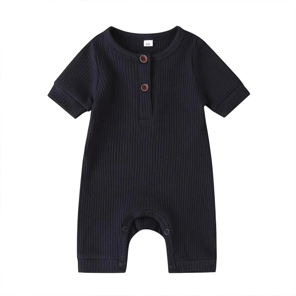 Baby Solid Short Sleeve Romper - Tiniest Toes