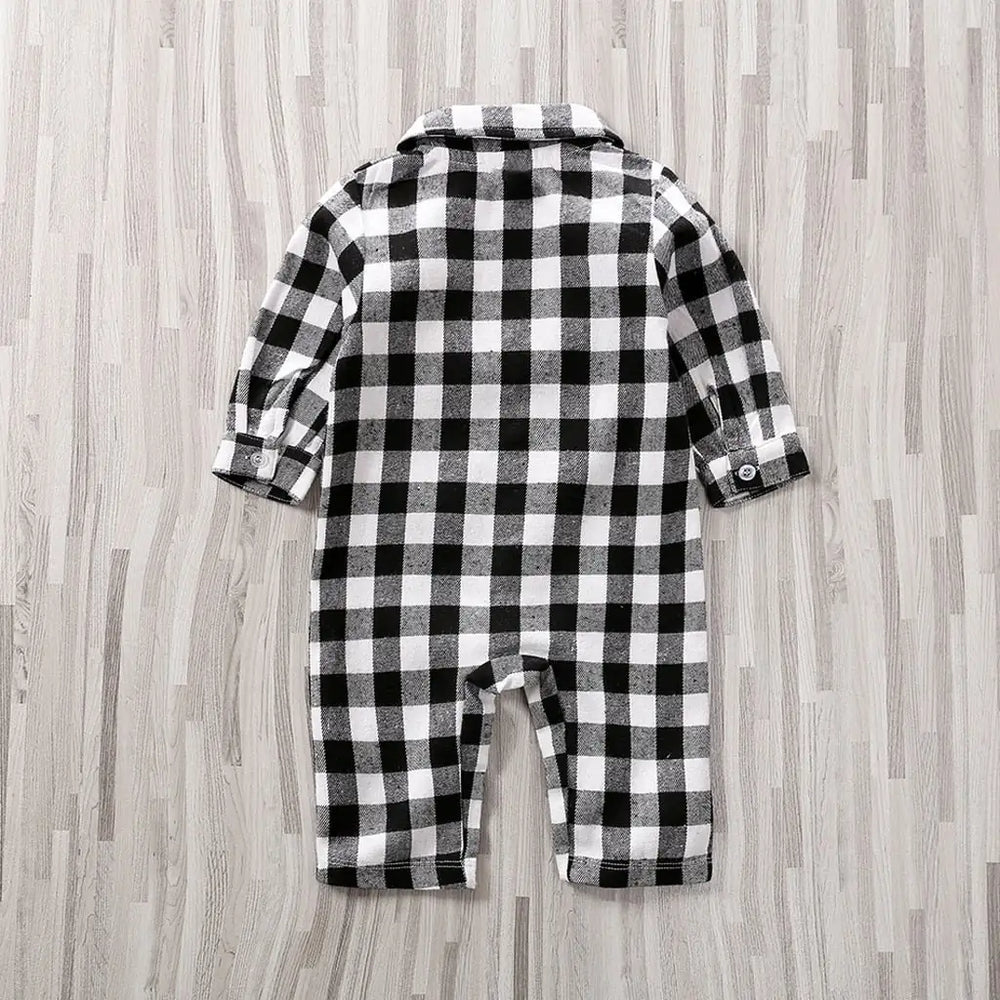 Plaid Baby Onesie Jumpsuit - Tiniest Toes