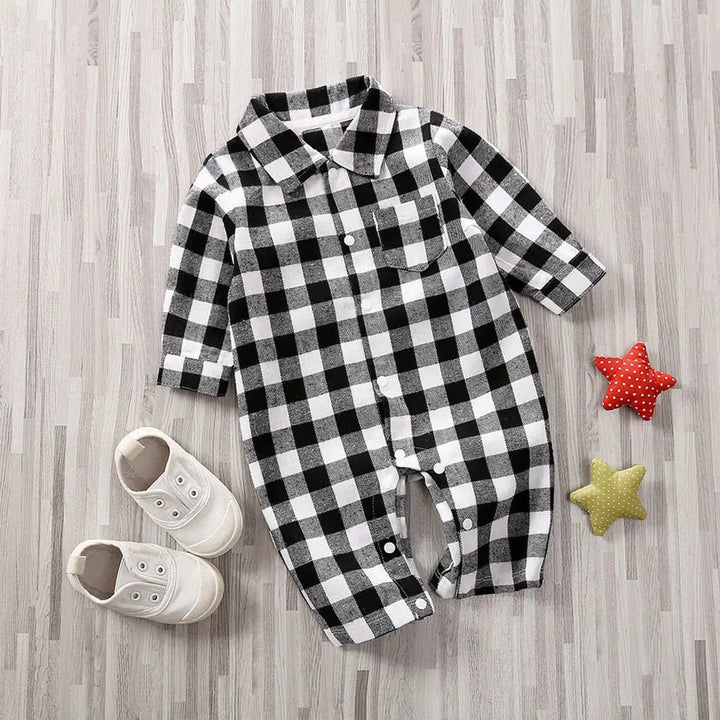 Plaid Baby Onesie Jumpsuit - Tiniest Toes