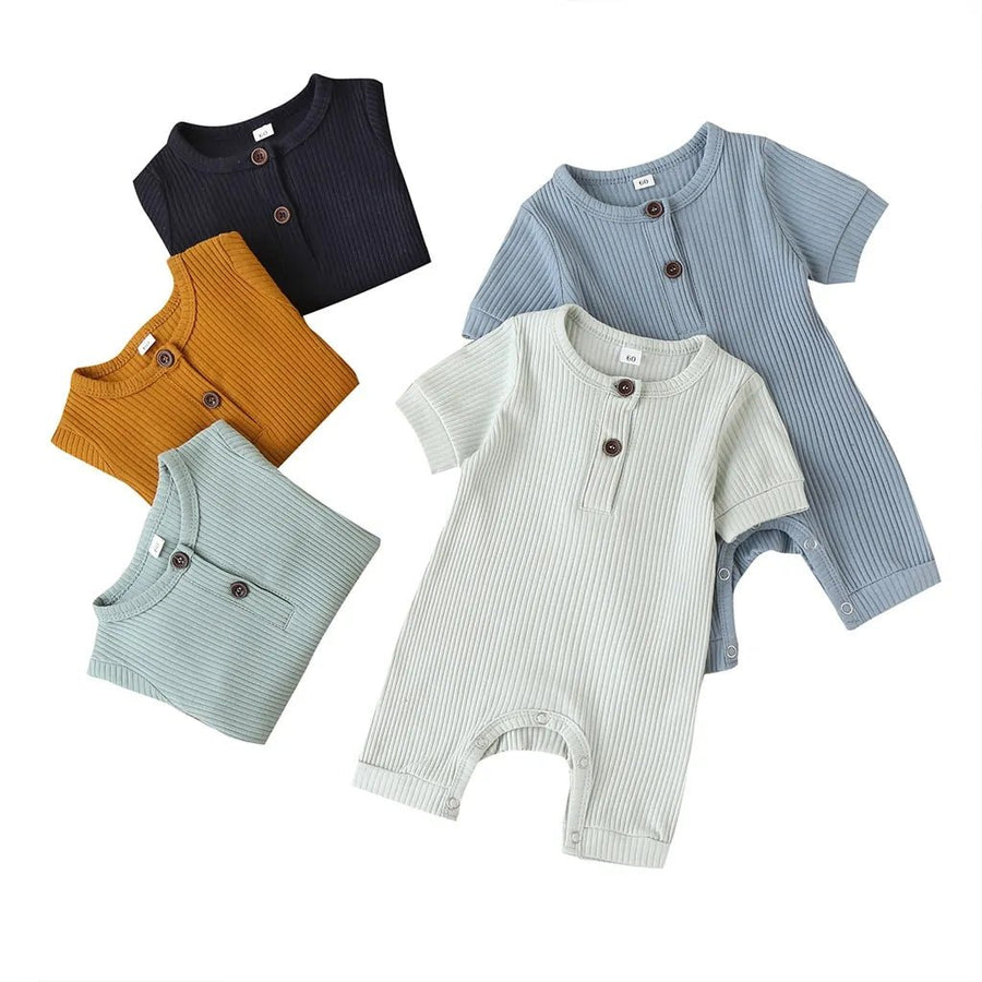 Baby Solid Short Sleeve Romper - Tiniest Toes