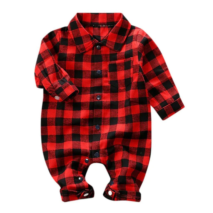 Plaid Baby Onesie Jumpsuit - Tiniest Toes