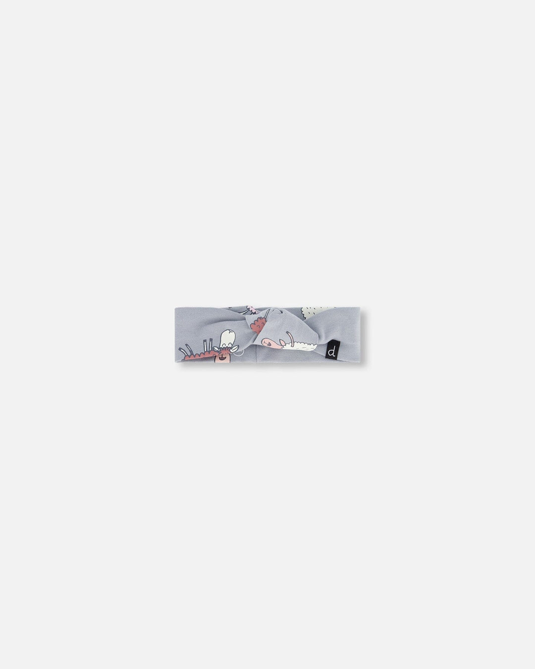 Printed Organic Cotton Headband Blue Grey Sheep