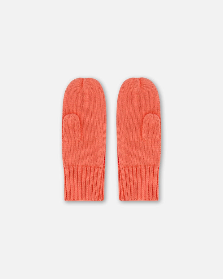 Knit Mittens Coral