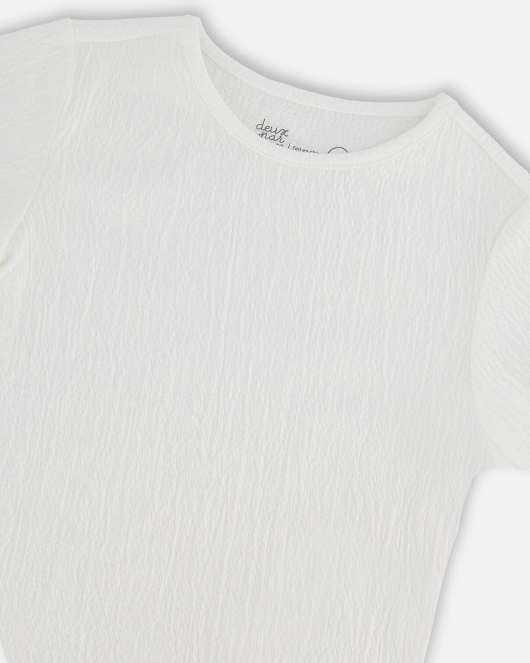 Crinkle Jersey Top Off White