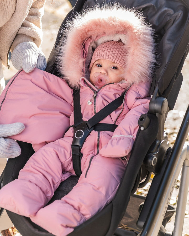 One-Piece Baby Snug Snowsuit Designed For Car Seat Dark Gray Blue