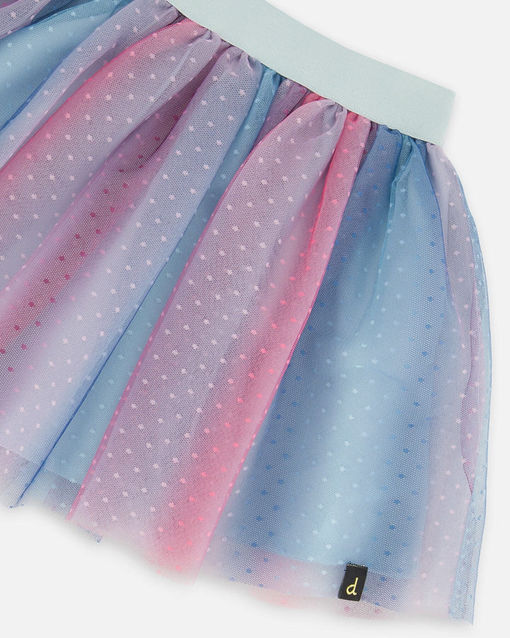 Vertical Striped Tulle Skirt