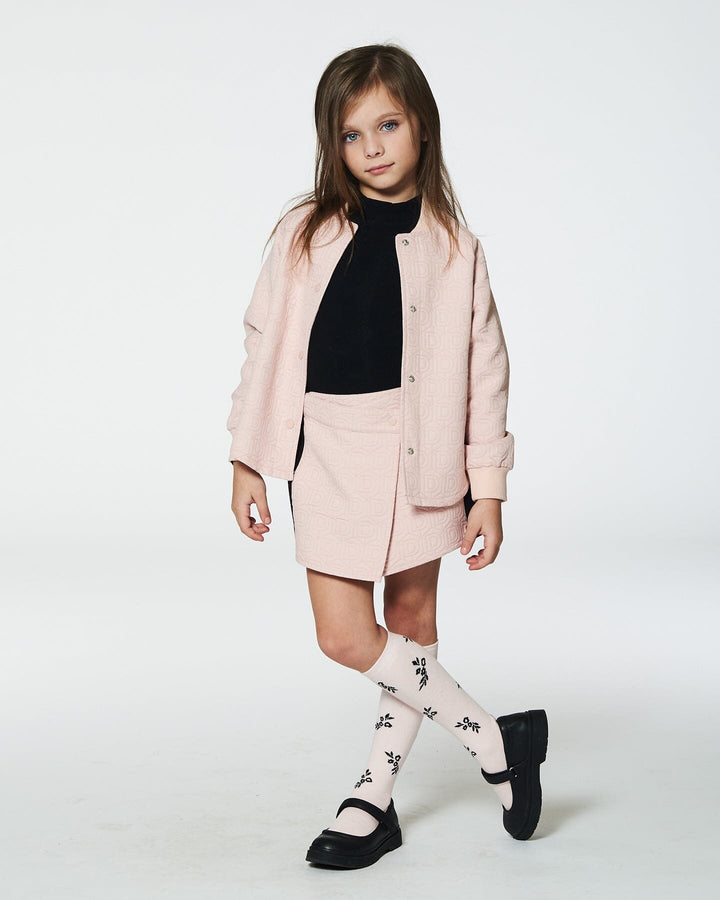 Skort With Contrast Front Light Pink