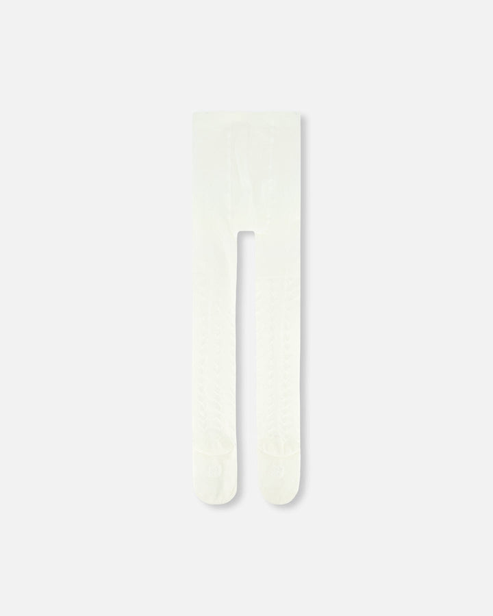 Tonal Jacquard Tights Off White