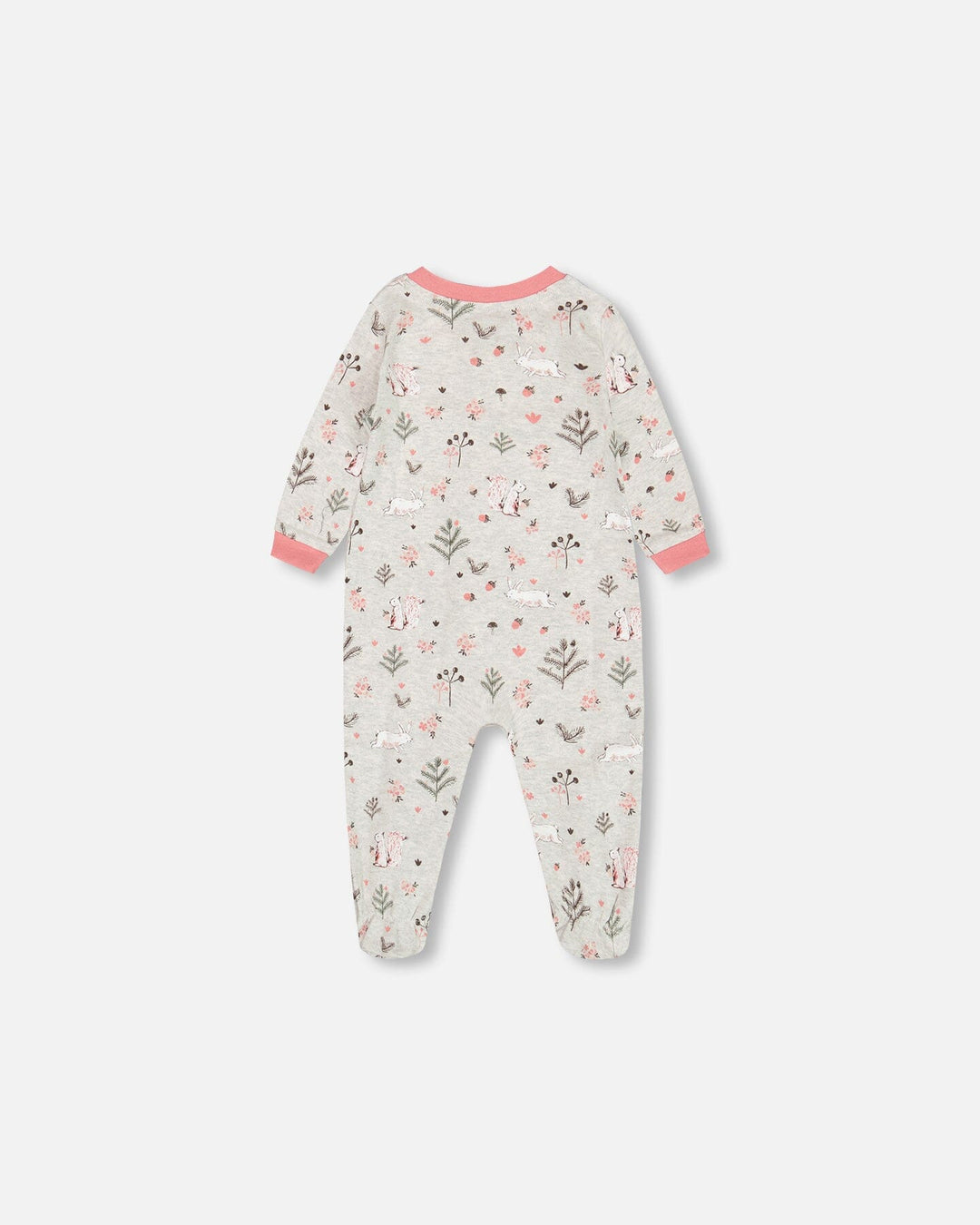 Organic Cotton One Piece Pajama Beige Mix Printed Squirrel