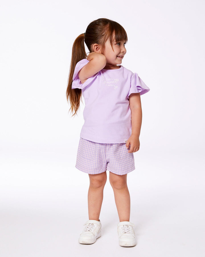 Flutter Sleeve Top With Print Lilac