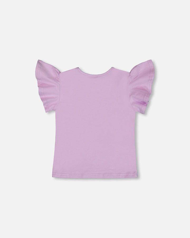 Flutter Sleeve Top With Print Lilac