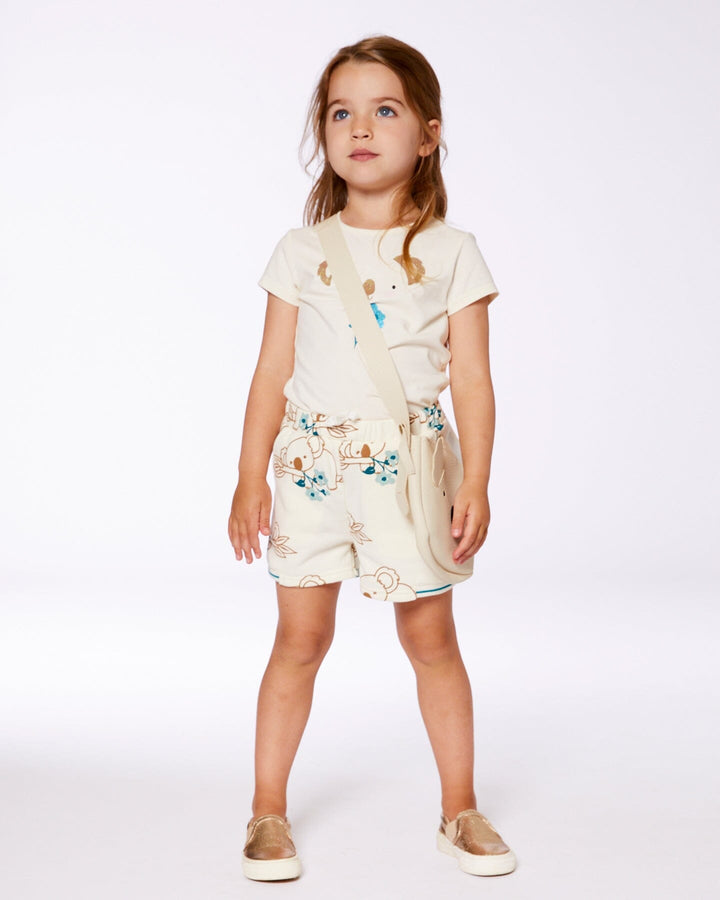 Printed French Terry Short Off-White And Koala