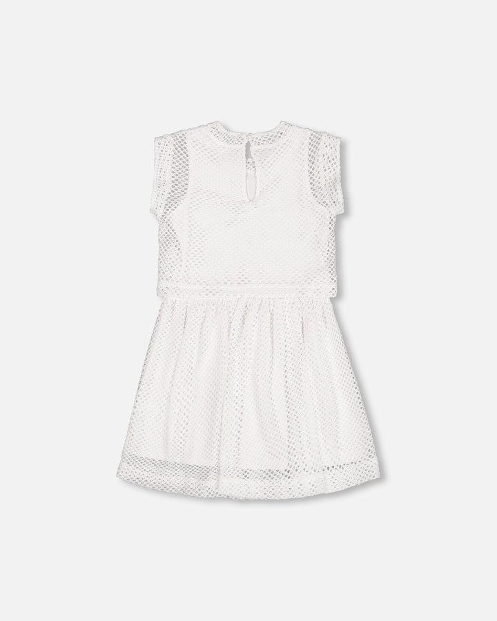 Bi-Material Mesh And Organic Cotton Dress Snow White
