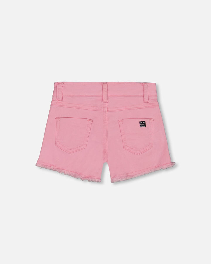 Jean Short With Embroidery Pink And Multicolored Gummies