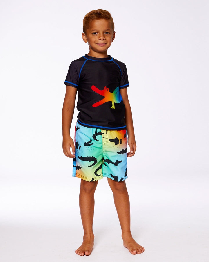 Printed Boardshorts Multicolored Crocodile