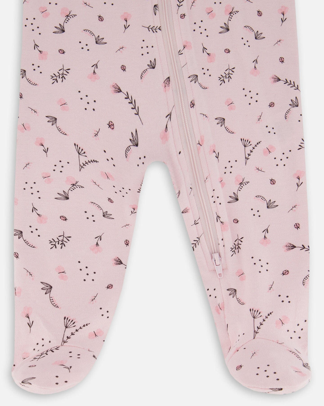 Printed Organic Cotton One-Piece Pajama Off-White And Multi Truck