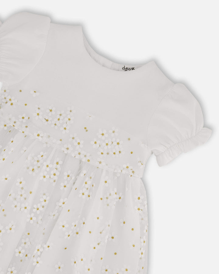 Baby Puff Sleeve Dress White