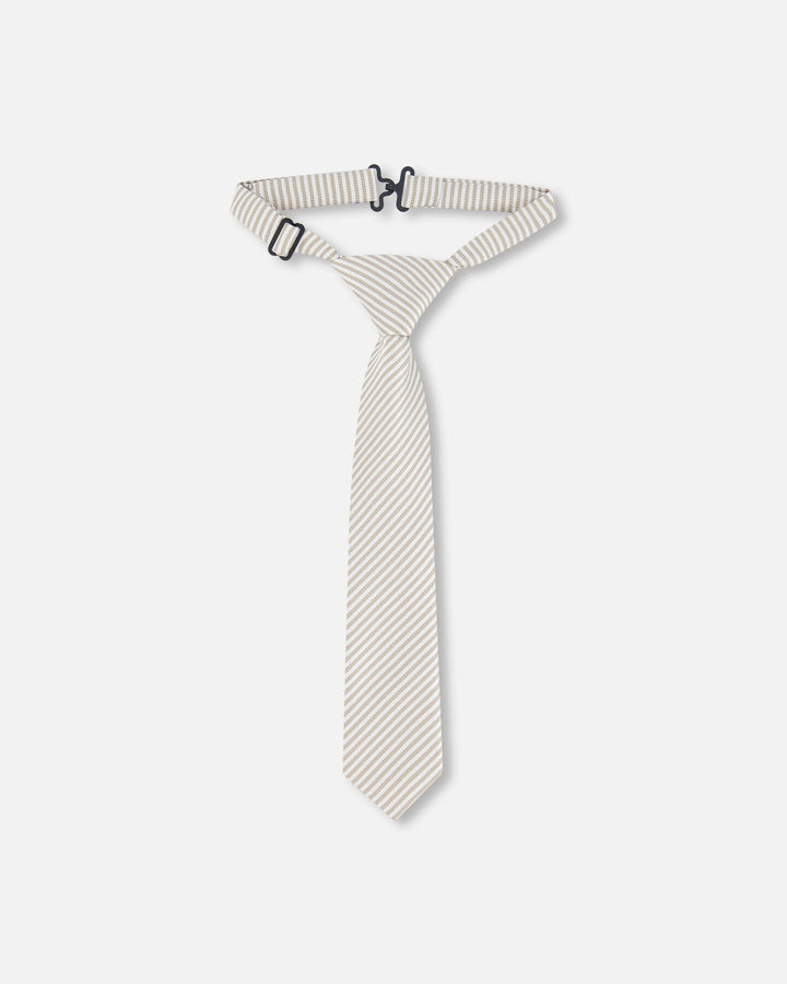 Neck Tie Light Taupe Striped