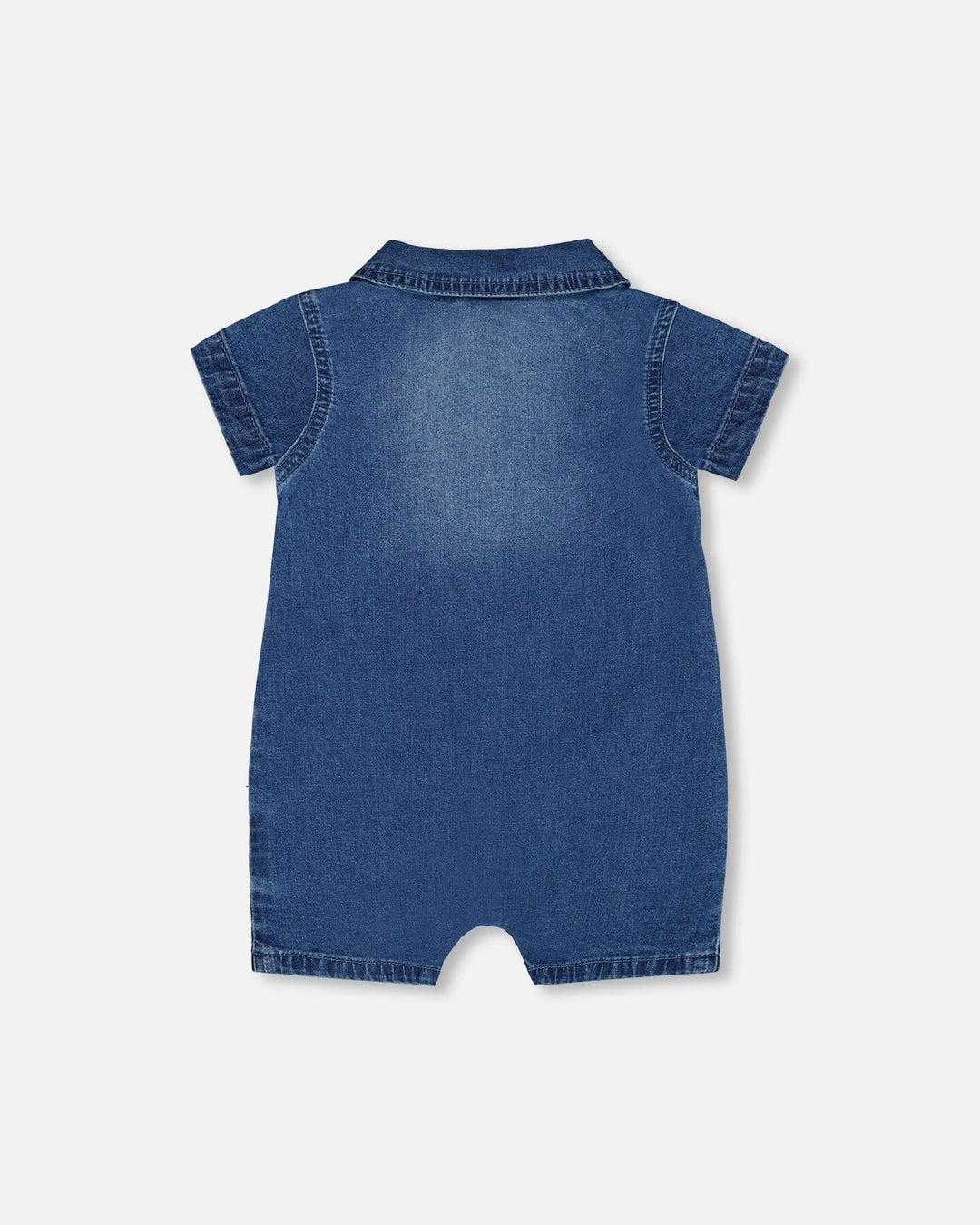 One-Piece Denim Romper Dark Denim Blue