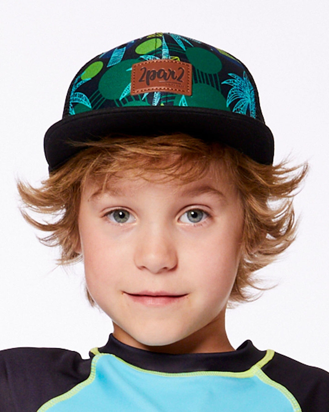 Printed Cap Green Jungle On Black
