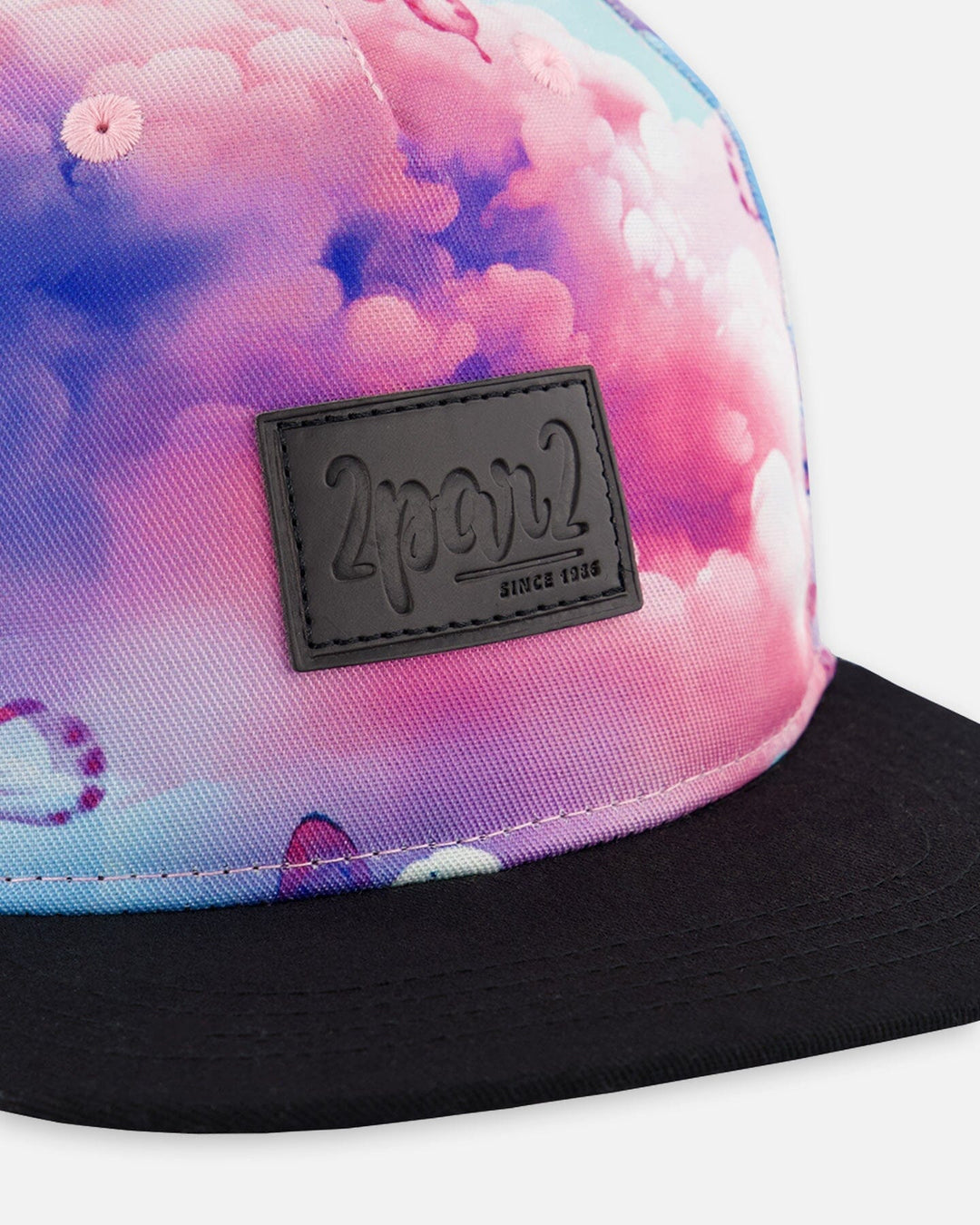 Printed Cap Butterflies On Multicolored And Black Background