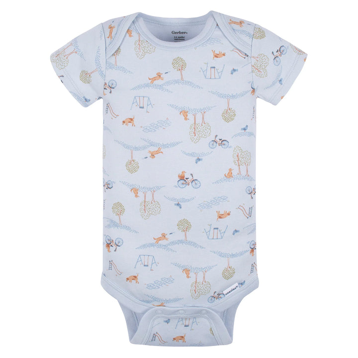 Gerber Baby Boys Short Sleeve Bodysuit Onesies - 3pk Puppy Playground