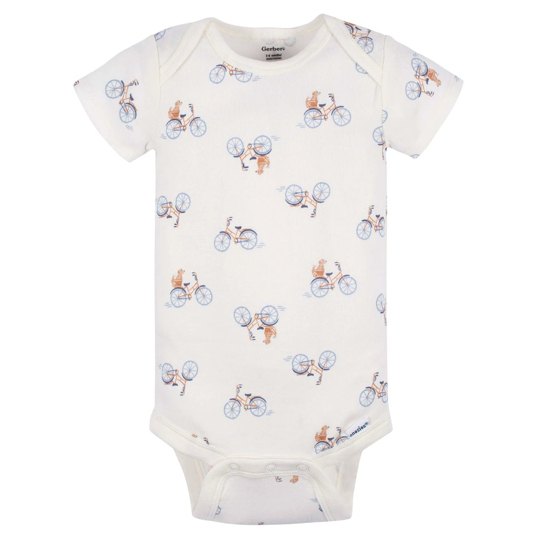 Gerber Baby Boys Short Sleeve Bodysuit Onesies - 3pk Puppy Playground