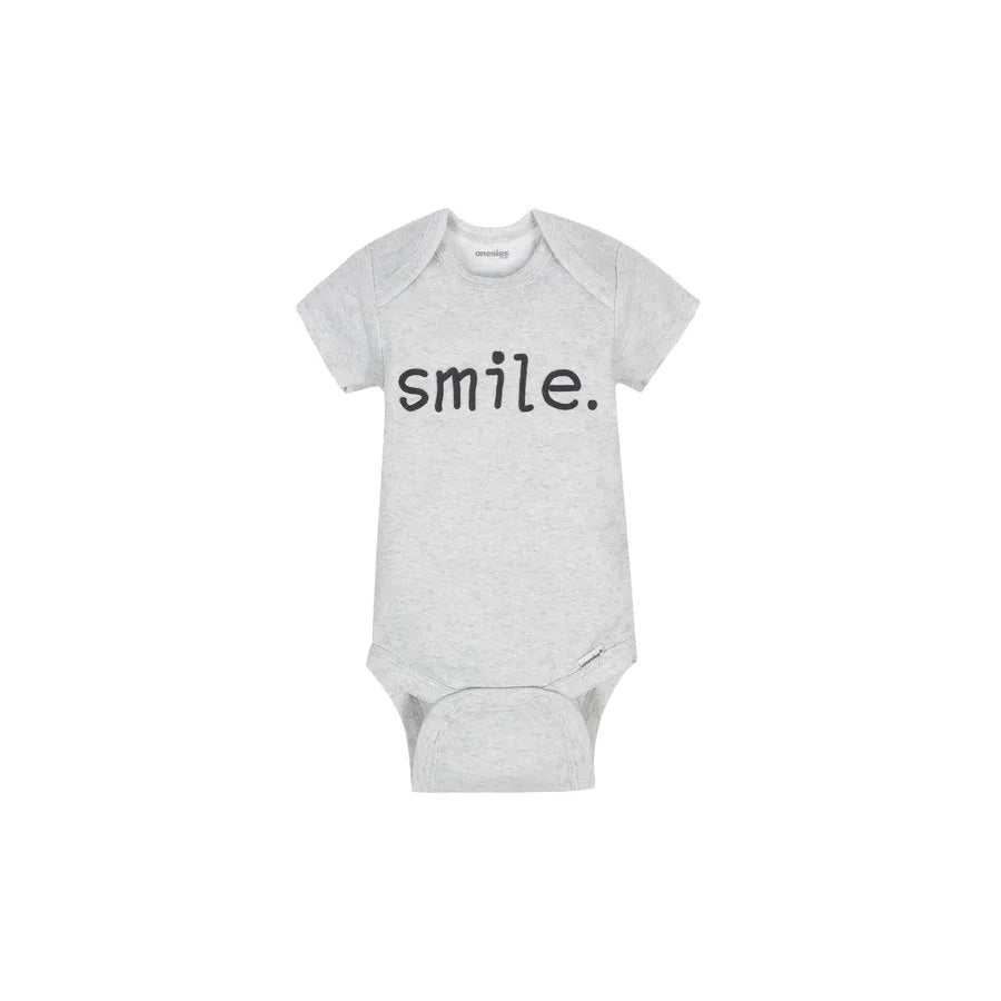 Gerber Onesies® Smile Unisex Baby Short Sleeve Bodysuit 0-3/3-6/6-9 - Tiniest Toes