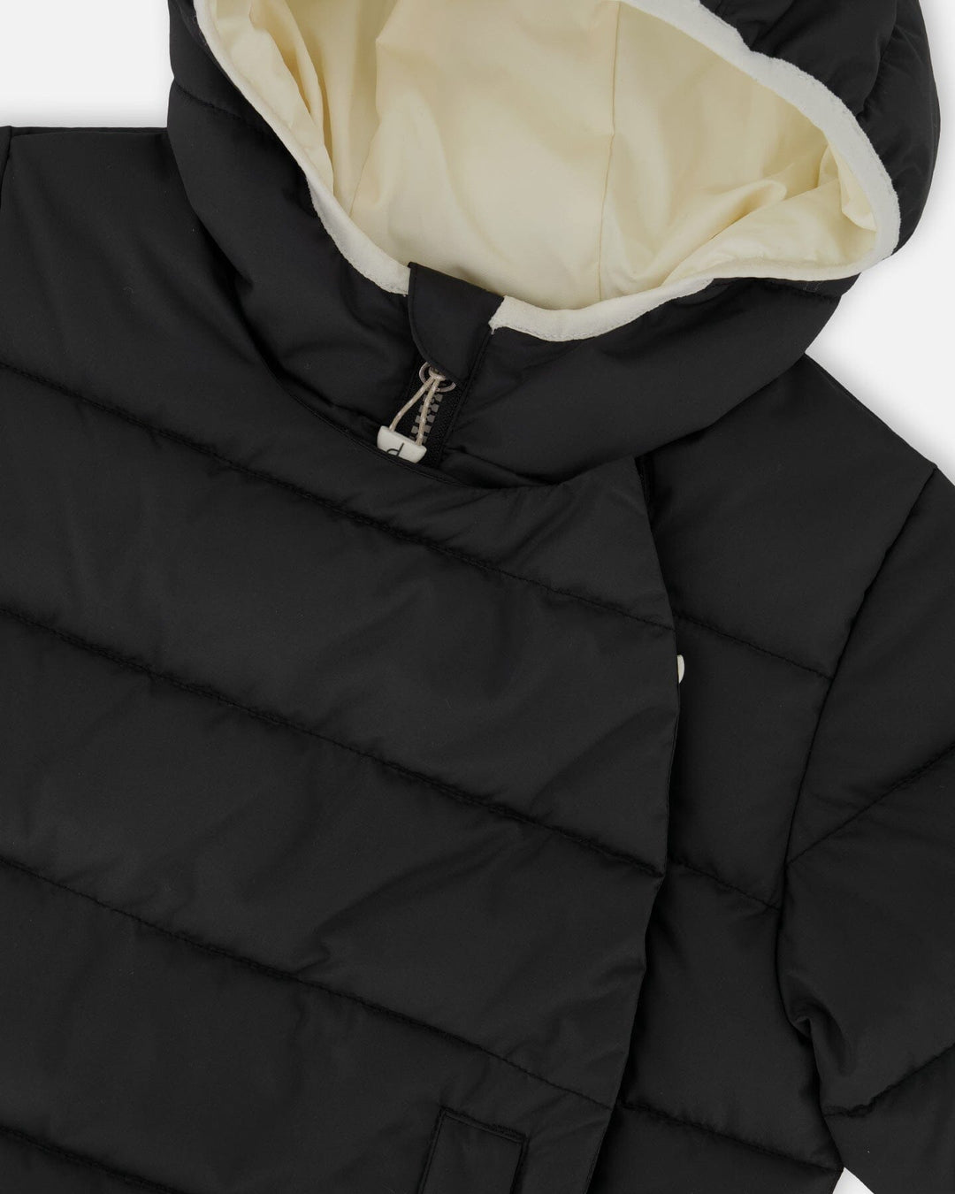 Compressible Winter Puffy Coat Designed For Car Seat Black