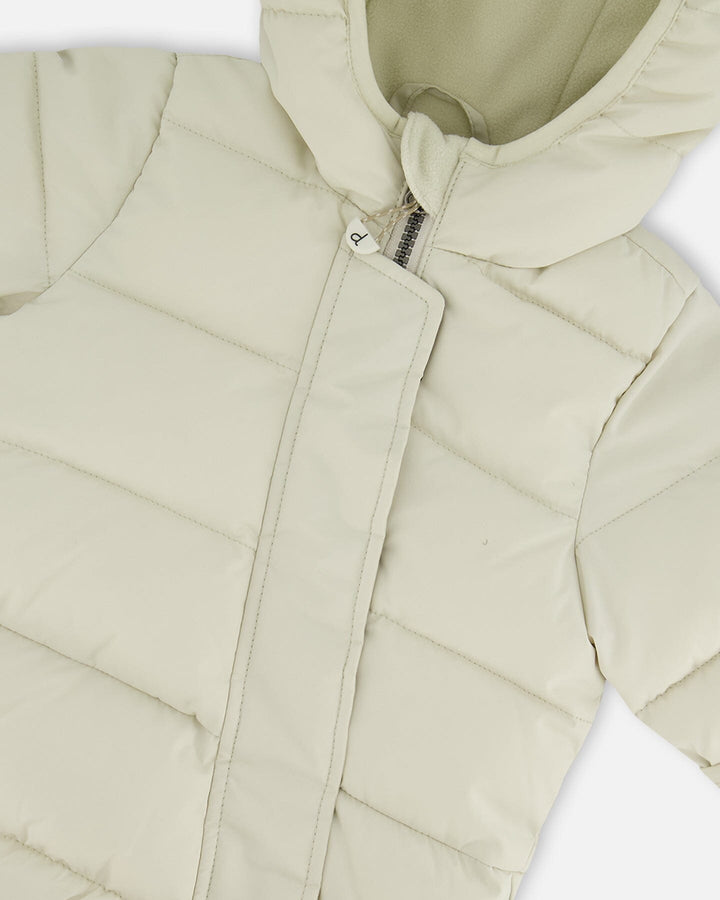 One-Piece Baby Cloud Compressible Snowsuit Designed For Car Seat Off-White