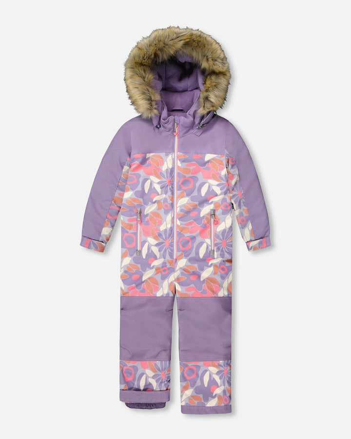 One-Piece Discover Snowsuit Lilac Retro Flower Print