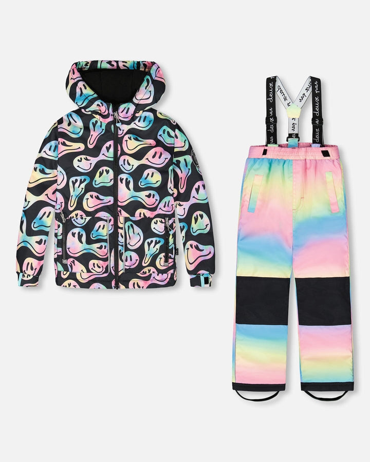 Two-Piece Chill Outerwear Set With Light Insulation Rainbow Gradient