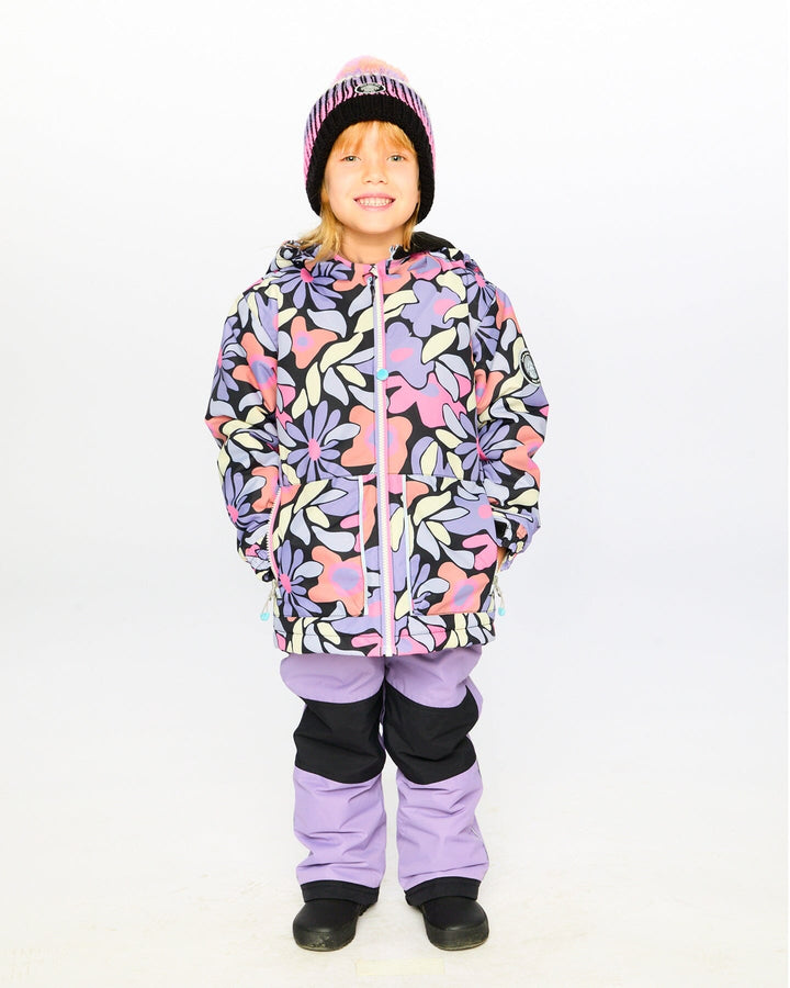 Two-Piece Chill Outerwear Set With Light Insulation Purple Gray