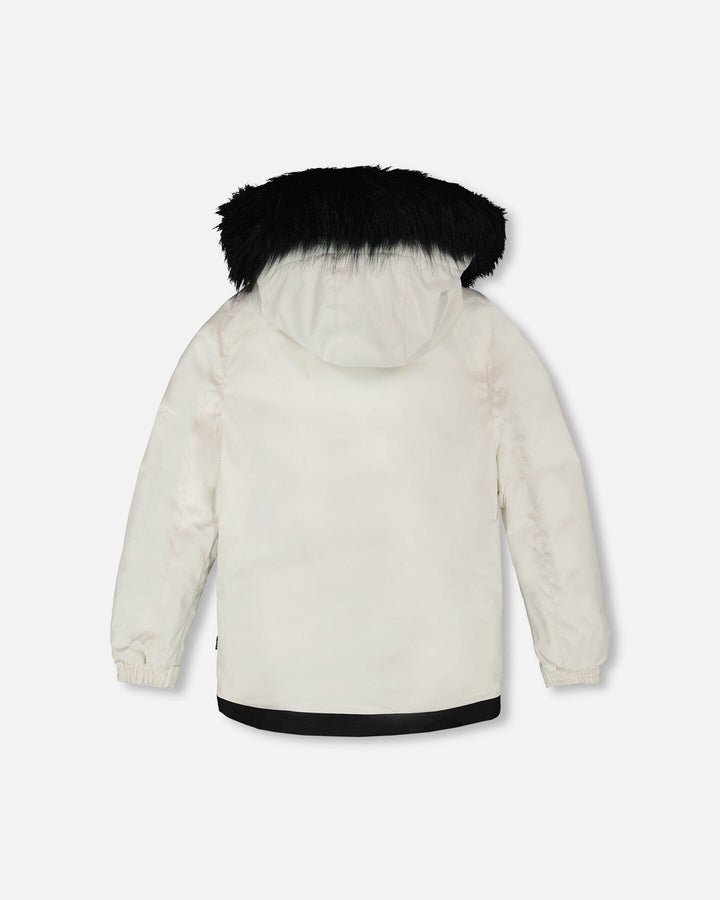 Two-Piece Play Snowsuit Off-White With Printed Pants