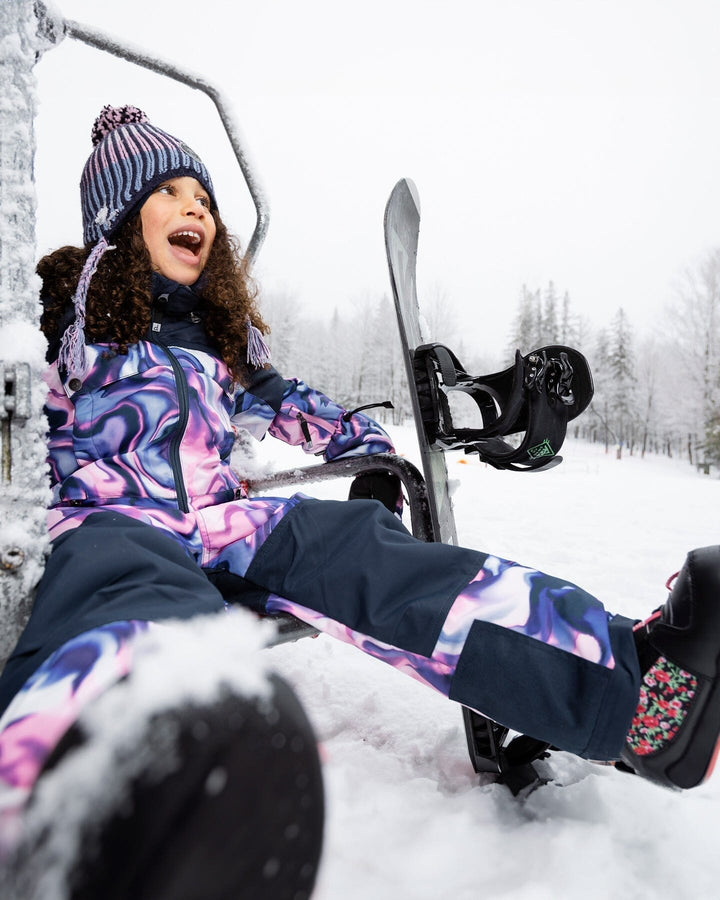 One-Piece Teknik Snowsuit Pink And Blue Marble