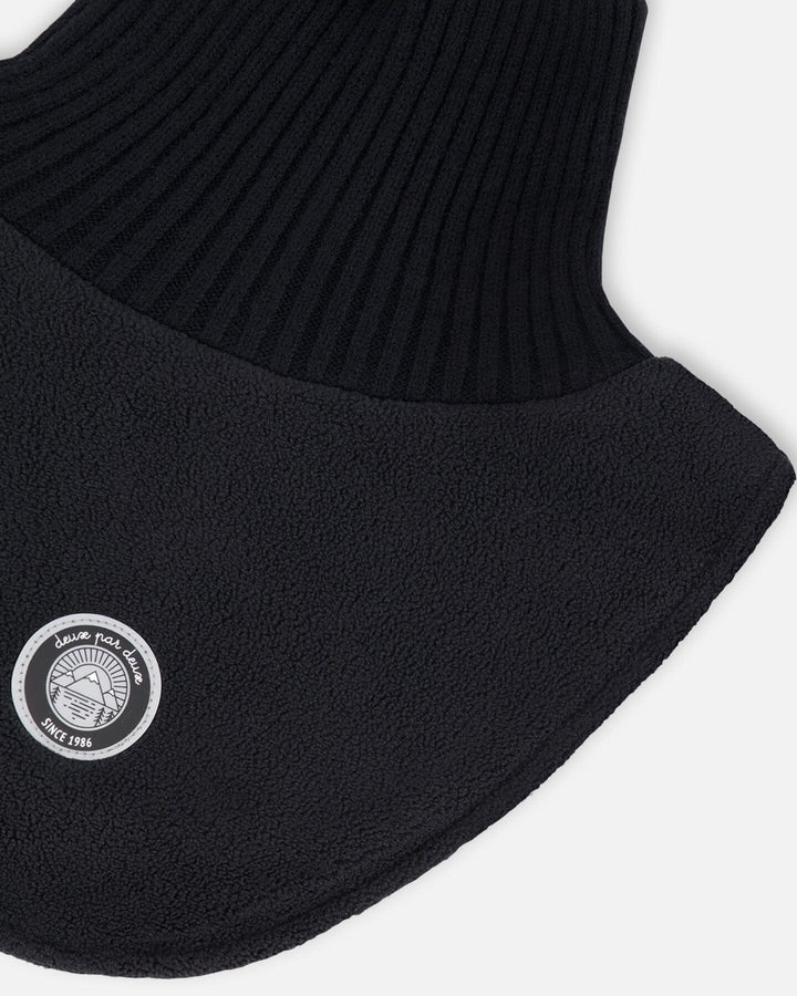 Polar Fleece And Knit Neckwarmer Black