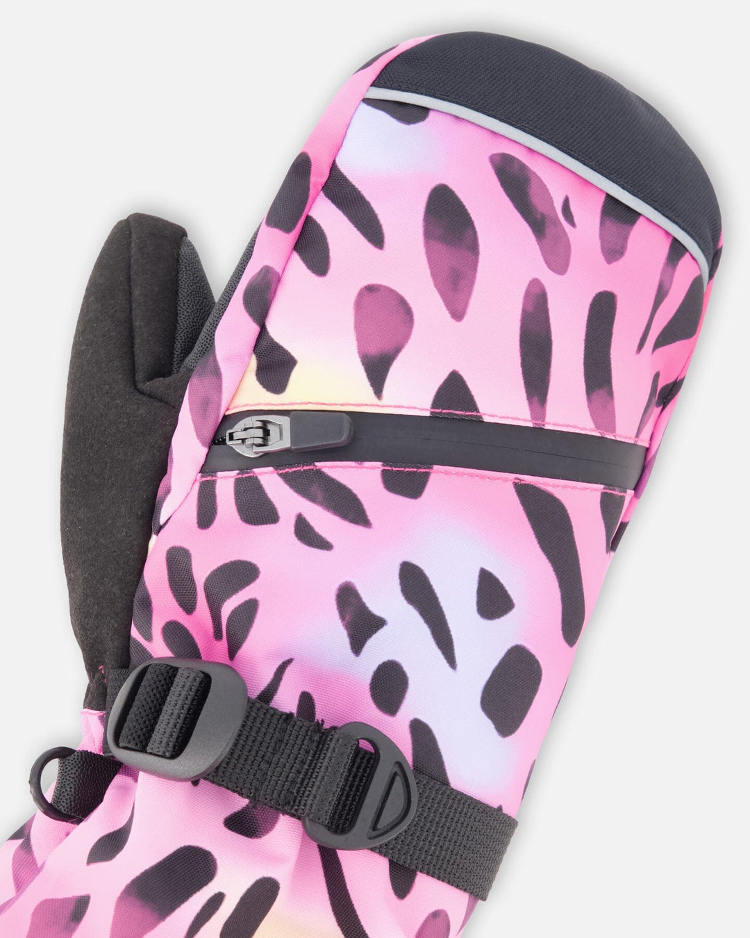 Winter Mittens Teknik Multicolor Leopard And Zebra