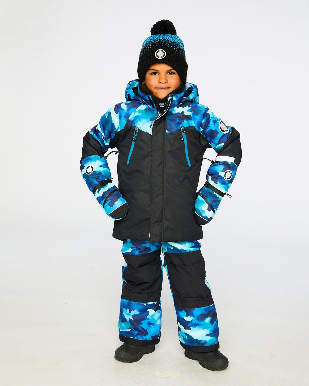 Winter Mittens Teknik Teal Blue Camouflage
