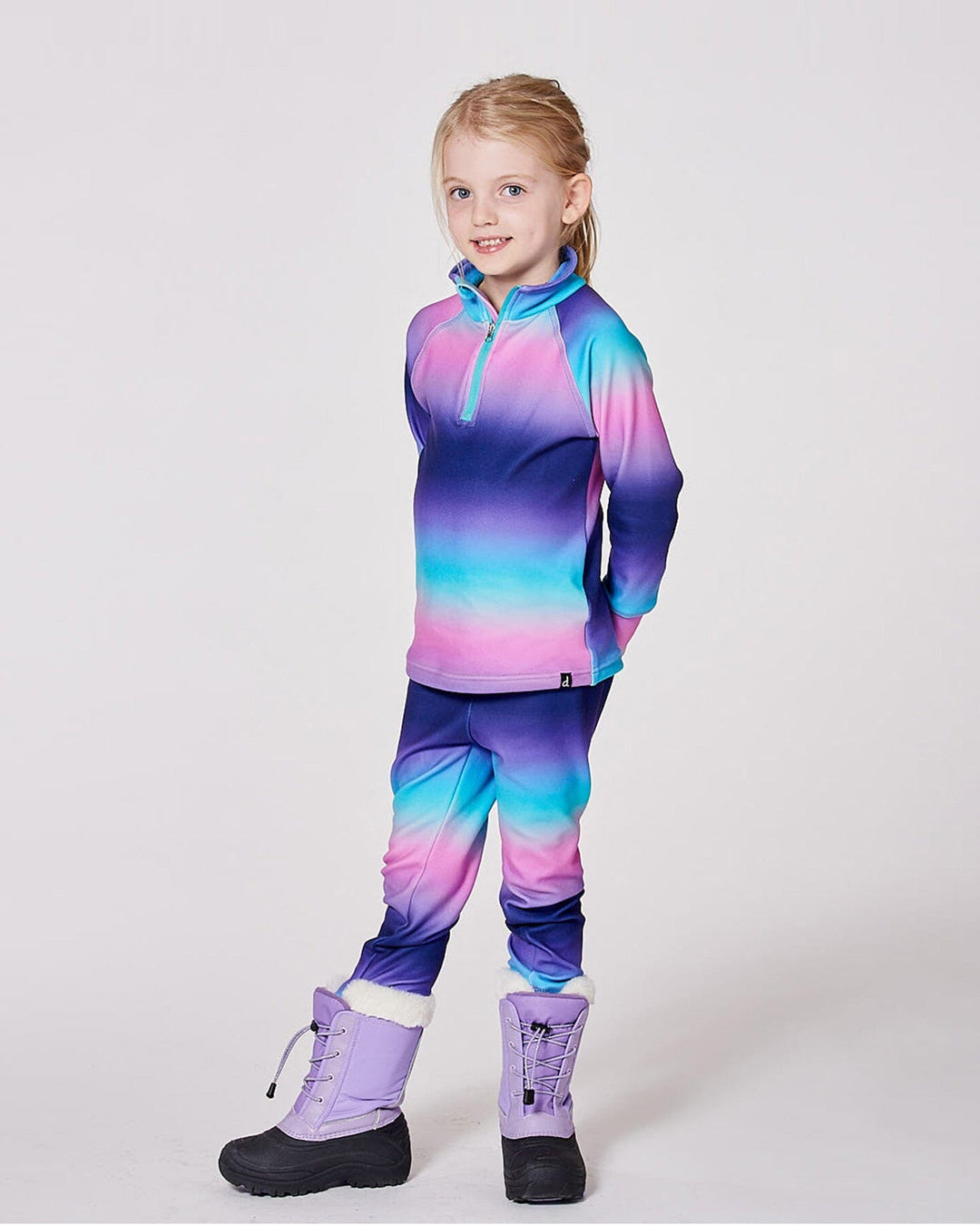 Two-Piece Thermal Underwear Set Purple Gradient
