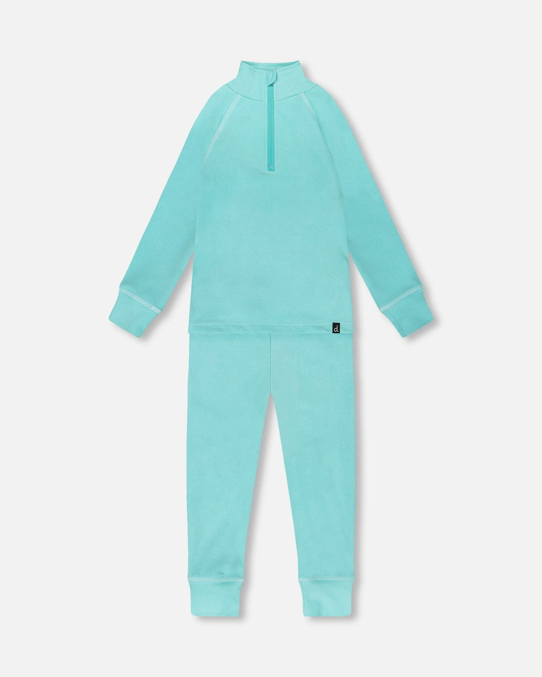 Two-Piece Thermal Underwear Set Turquoise Blue
