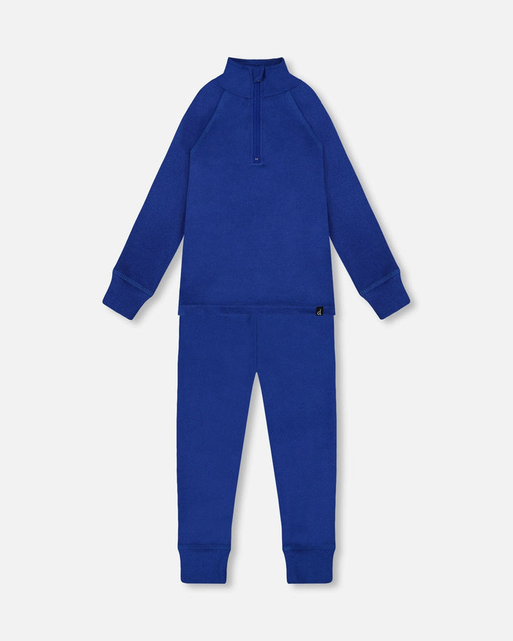 Two-Piece Thermal Underwear Set Blue