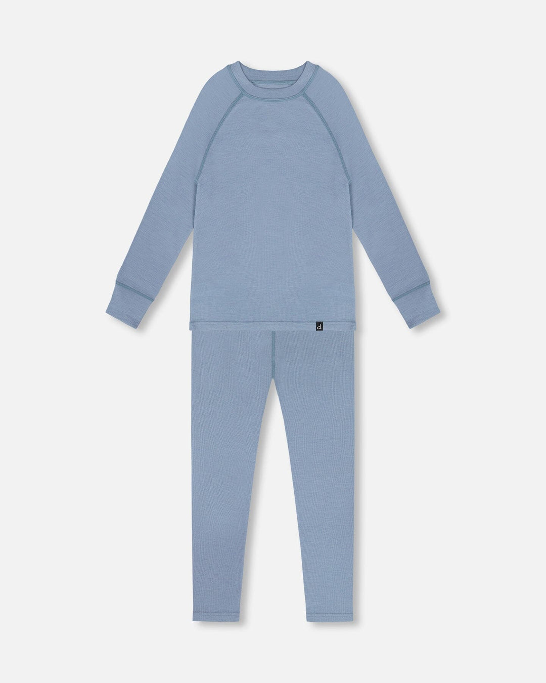 Merino Wool Base Layer Set Blue Gray