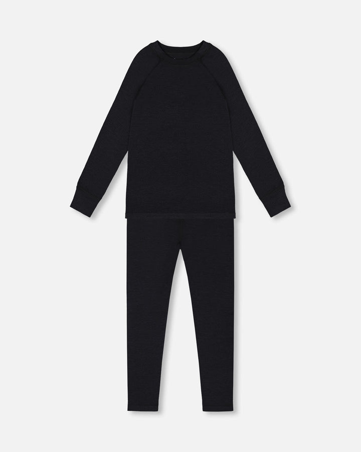 Merino Wool Base Layer Set Black