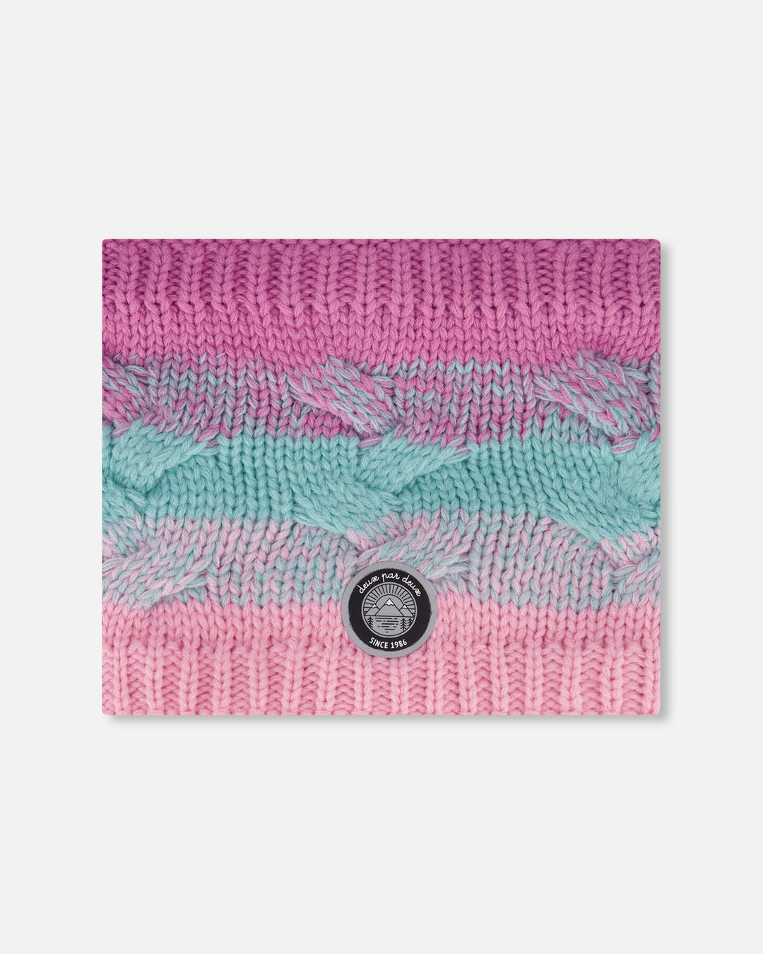 Lined Knit Neckwarmer Pink, Orange And Turquoise