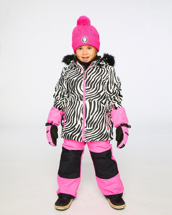 Lined Knit Pompom Hat Fuchsia