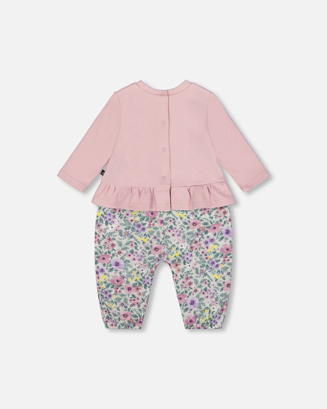 Organic Cotton Bi-Material Romper Neutral Purple