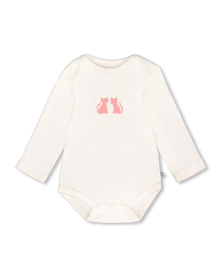 Organic Cotton Long Sleeve Romper Off-White Floral