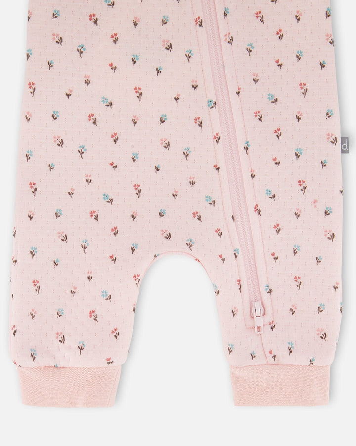 Organic Cotton One-Piece And Baby Romper Pink Mini Floral