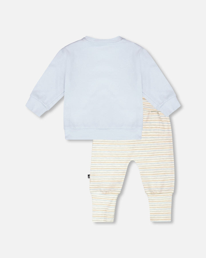 Organic Cotton Pant And Top Set Light Blue